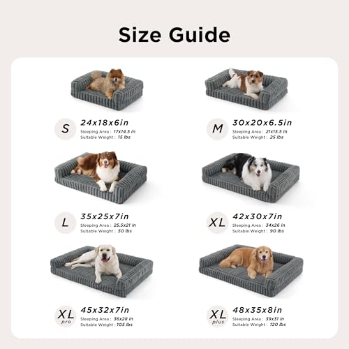 ComfyFleece® Memory Foam Orthopedic Dog Beds Large Sized Dog 35" (Camel Brown / 35.0"l X 25.0"w X 7"th)
