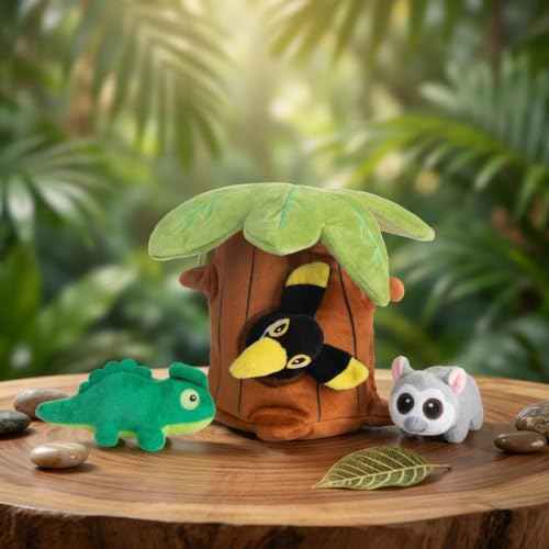 Squeaky Hide and Seek Dog Toys for Small and Medium Dogs (Baobab)