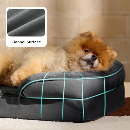 Small Orthopedic Dog Bed (Dark Grey / 24"l X 18"w X 6"th)