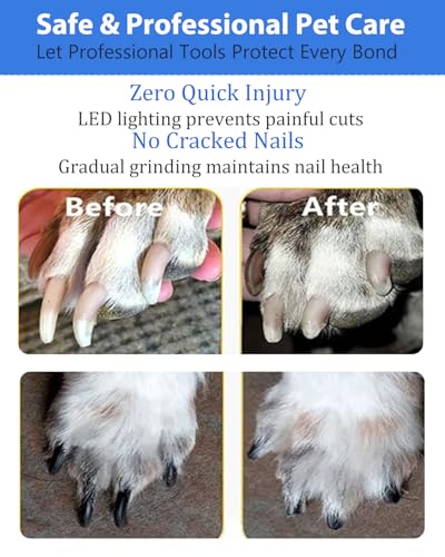 Electric Dog Nail Grinder with 2 Level LED Lights