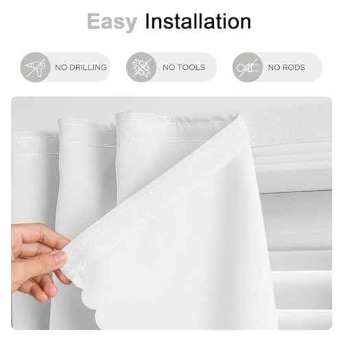 Adhesive Blackout Curtains (47"W x 59"L (Pack of 2) / White)