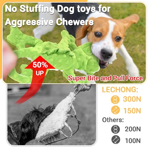 No Stuffing Dog Toys for Aggressive Chewers (5 Pack Unstuffed Dog Toys)