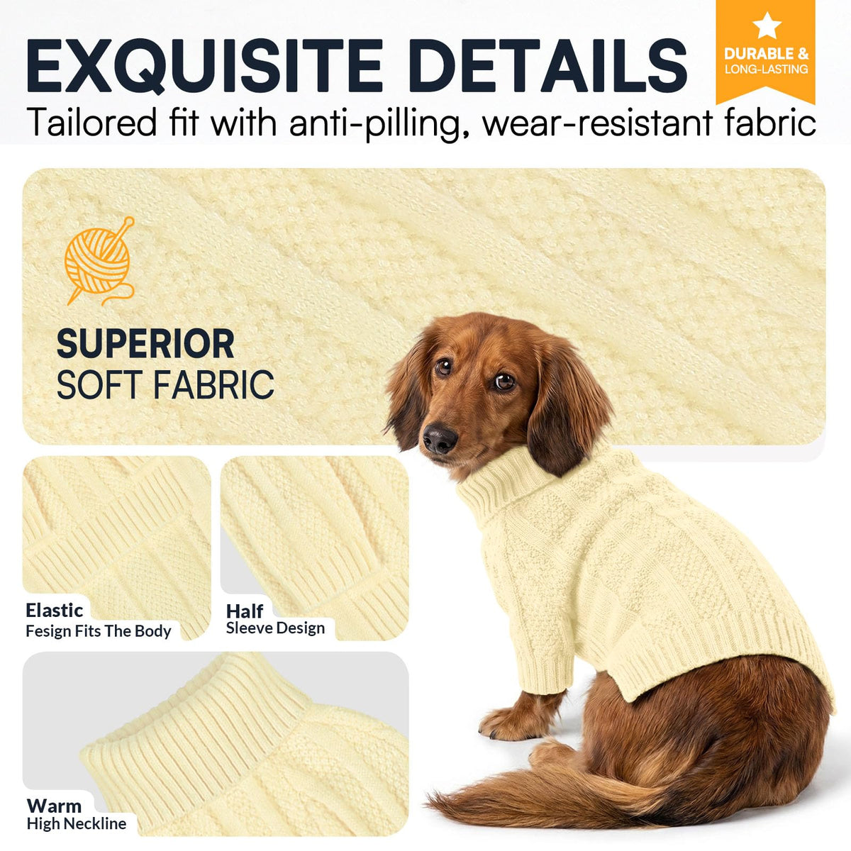 XXL Dog Sweater (XX-Large / Light Apricot)