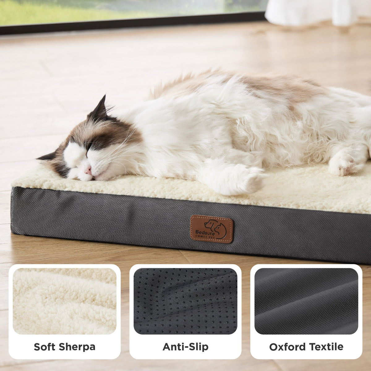 Small Dog Bed (24"L x 16"W x 3"Th / Grey)