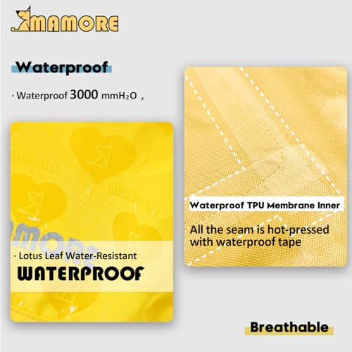 Dog Raincoat Waterproof Rain Poncho with Hoodie (X-Small: 4-9lbs / Yellow(Water-reactive Hydrochromic))