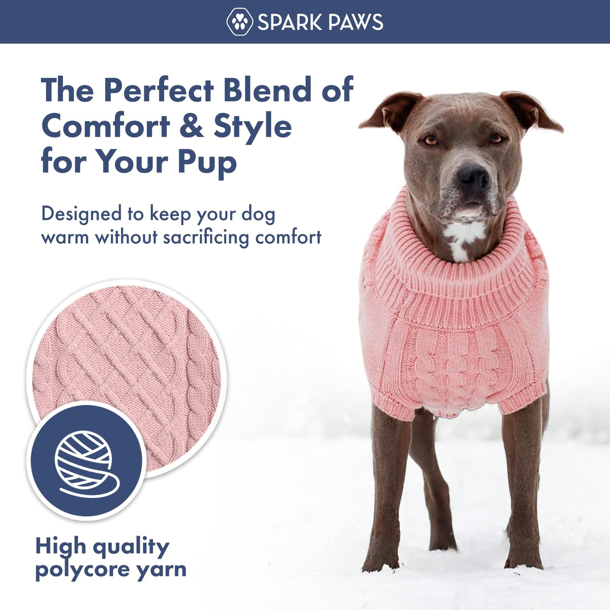 Knit Dog Sweater (Pink Cableknit / Small)