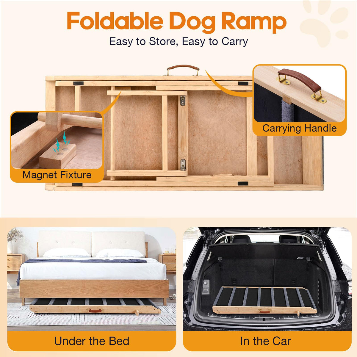 Dog Ramp for Bed (Black / Extra Large)