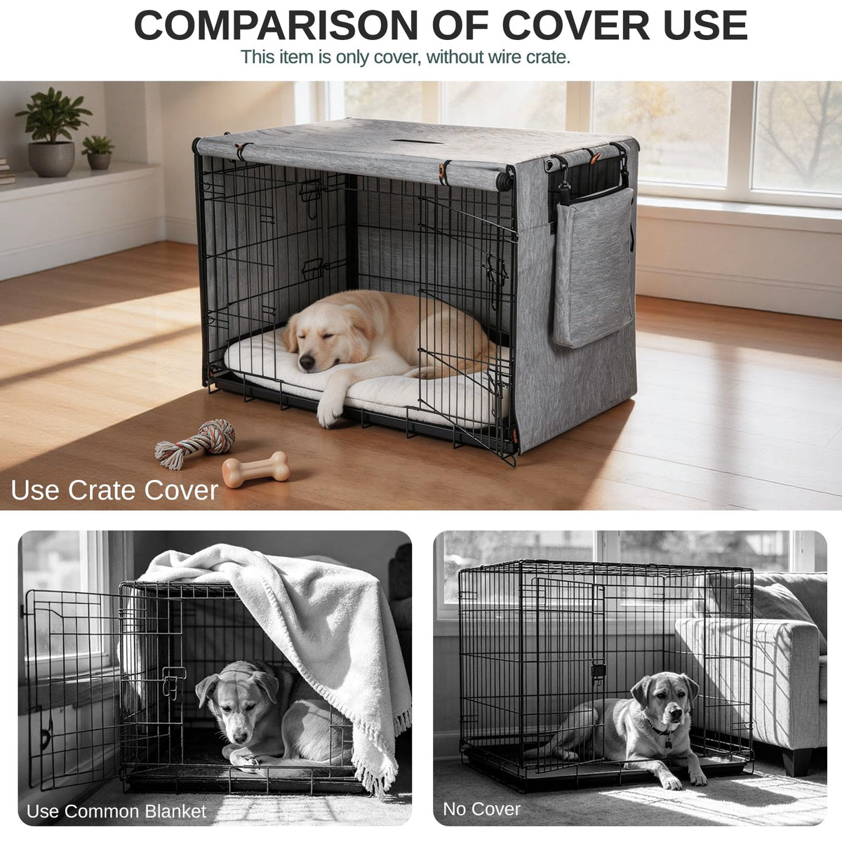 Dog Crate Cover 24 in (Gray / 24.0"L x 18.0"W x 20.0"H)