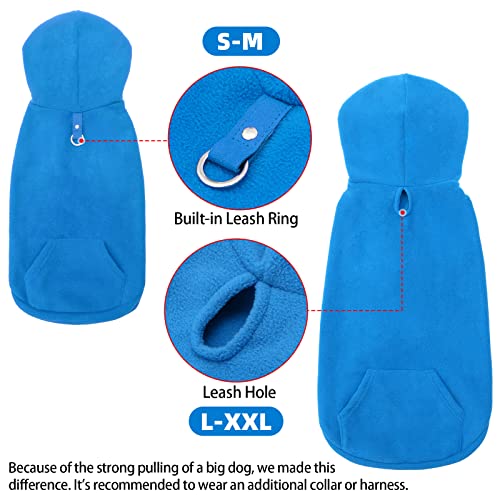 Fleece Dog Hoodie with Pouch (Medium / Blue)