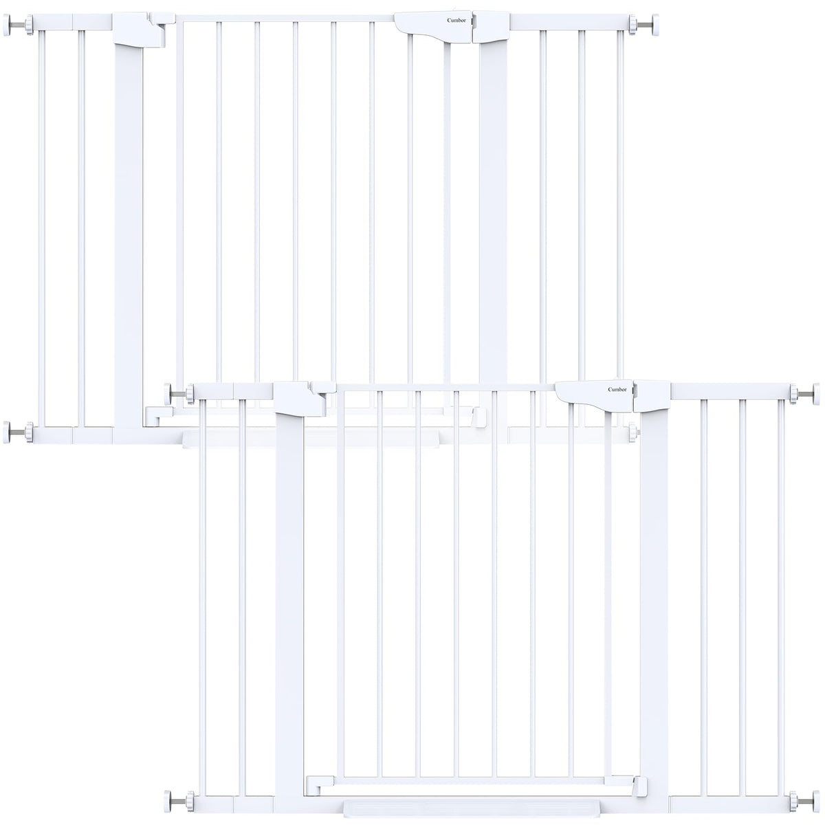 2 Pack 30 46" Baby Gate for Stairs (White / 30"-46"W x 30.5"H | 2 Pack)