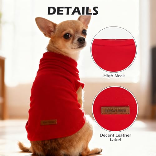 Cat Sweater Warm Fleece Pet Clothes for Cats Only (Red / Large)