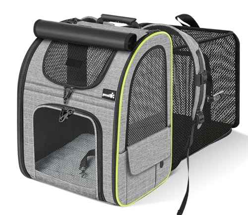 Cat Backpack with Curtain (Grey with Shade Cover / 15.4"L x 11.0"W x 19.0"H)