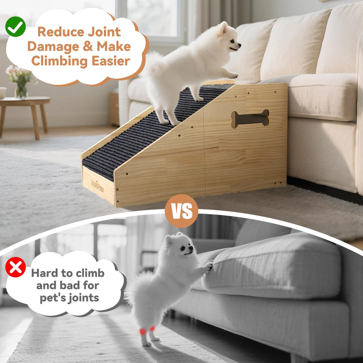 Dog Ramp for Small Dogs with Non (Wood)