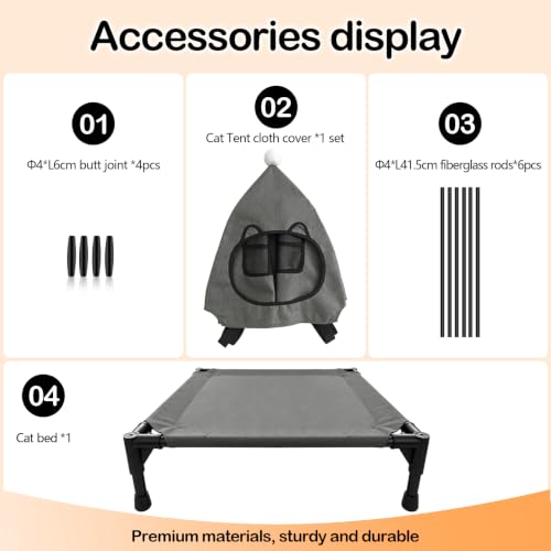 Anti Anxiety Open Elevated Pet Hammock Bed Tent House (Contemporary)