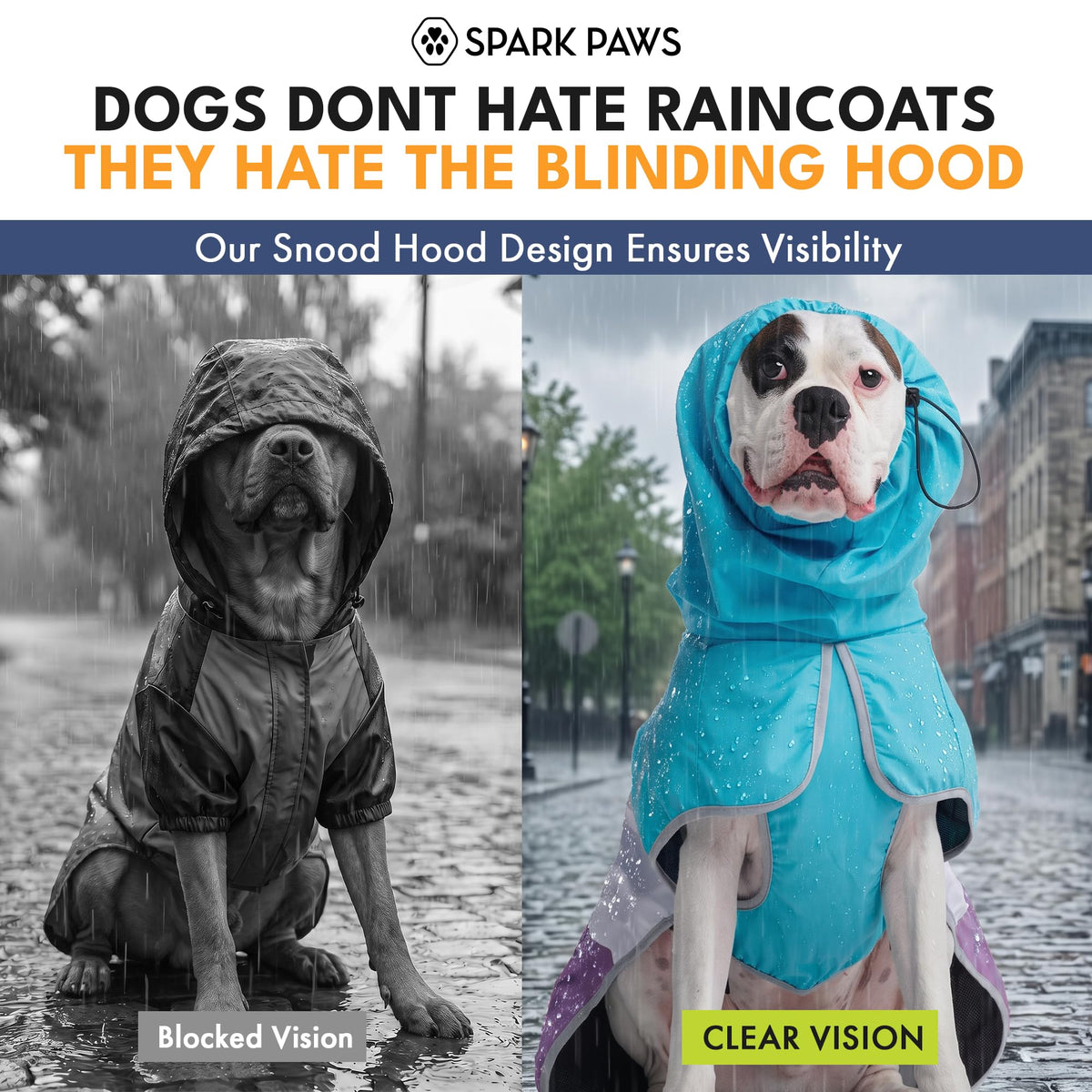 Dog Raincoat Waterproof Rain Jacket w (Aqua White Purple / Large)