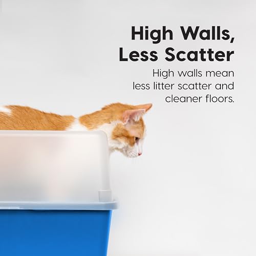 High Sided Cat Litter Box (Large / Blue)