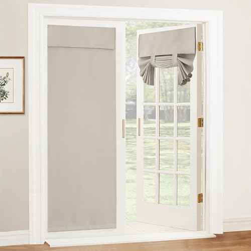 Blackout Curtain Privacy Window Drape for Living Room Bedroom Door (Natural / 36"W x 80"L (Pack of 1))