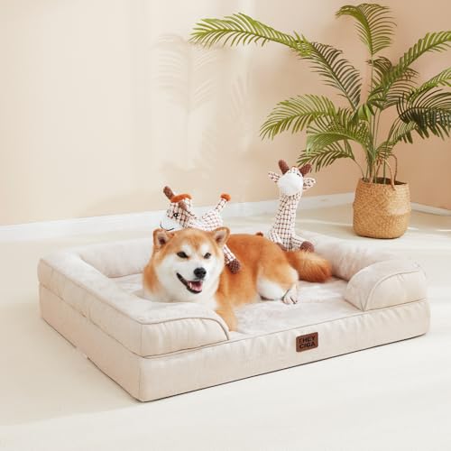Orthopedic XXL Dog Bed (Beige / 46.0"l X 35.0"w X 7.5"th)