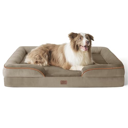 Orthopedic Dog Beds Large Sized Dog Washable Original Design (Hazel / 38"l X 28"w X 6.5"th)