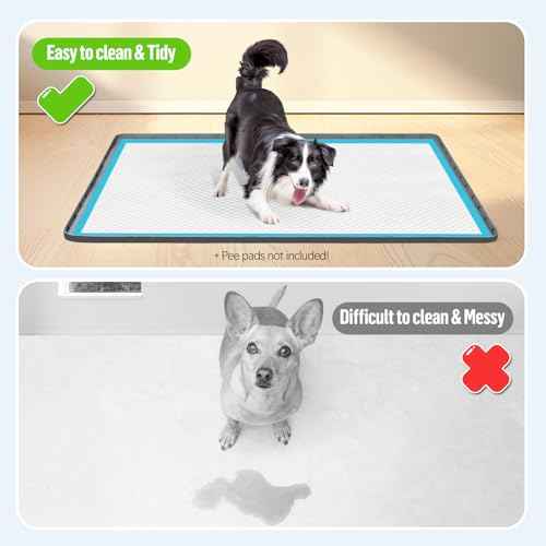 Pee Pad Holder for Dogs 57''x40'' Silicone Puppy Pee Pad Tray (Dark Grey)
