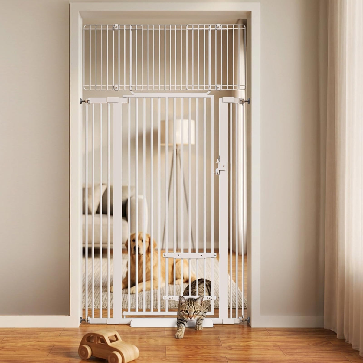 71" Extra Tall Cat Gate 29.5 (White / 71 inches SET A)