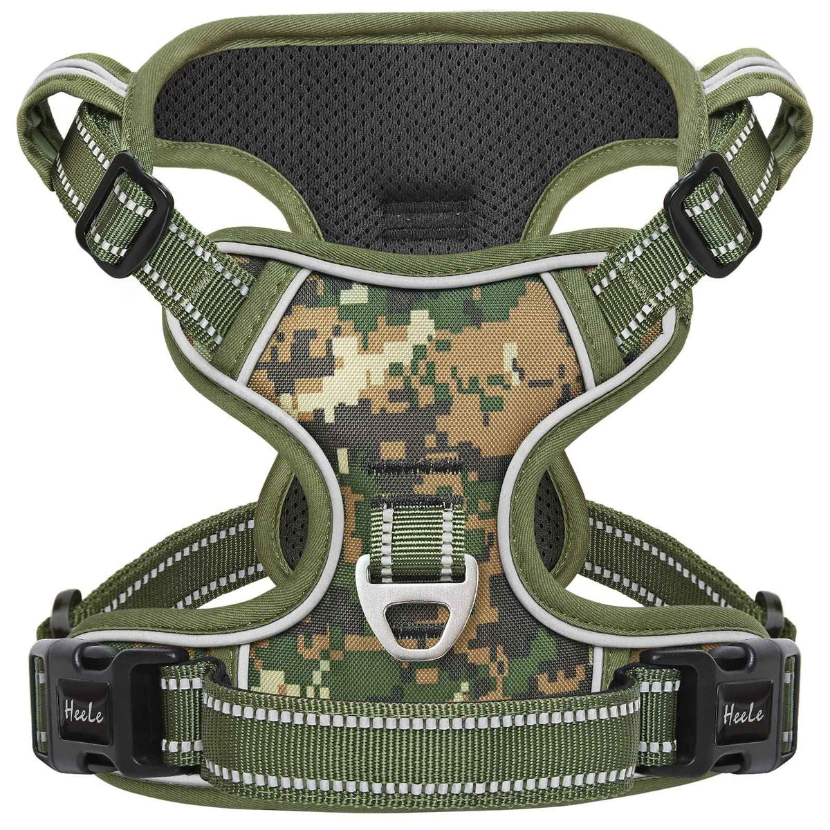 Dog Harness No Pull for Small Dogs with 2 Clips (S / Camo Green)