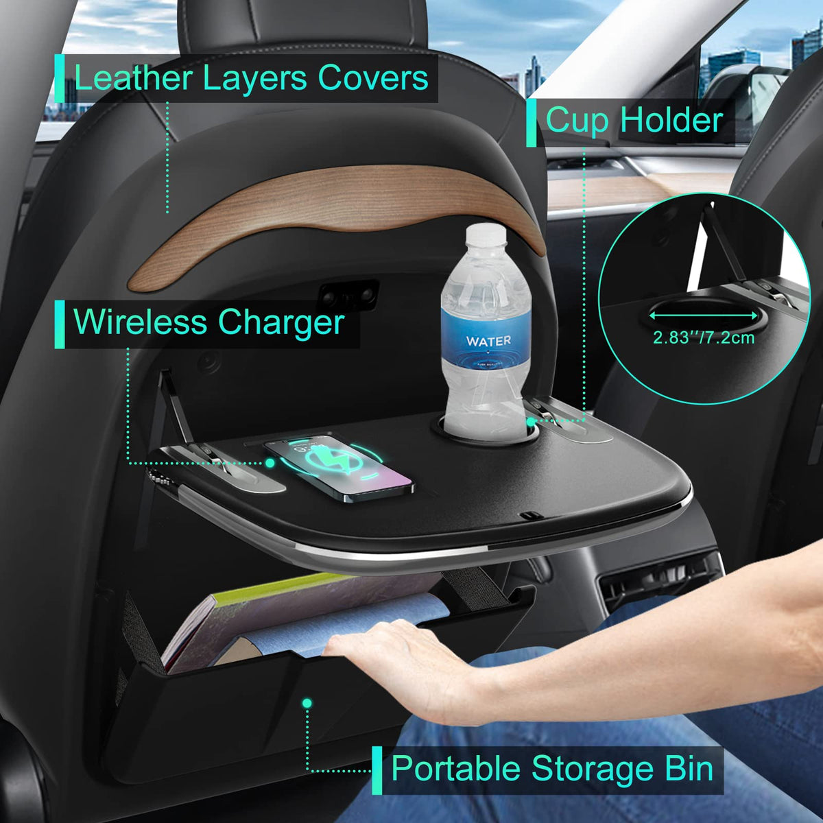 Back Seat Tray Table for Tesla Model 3 (Black)