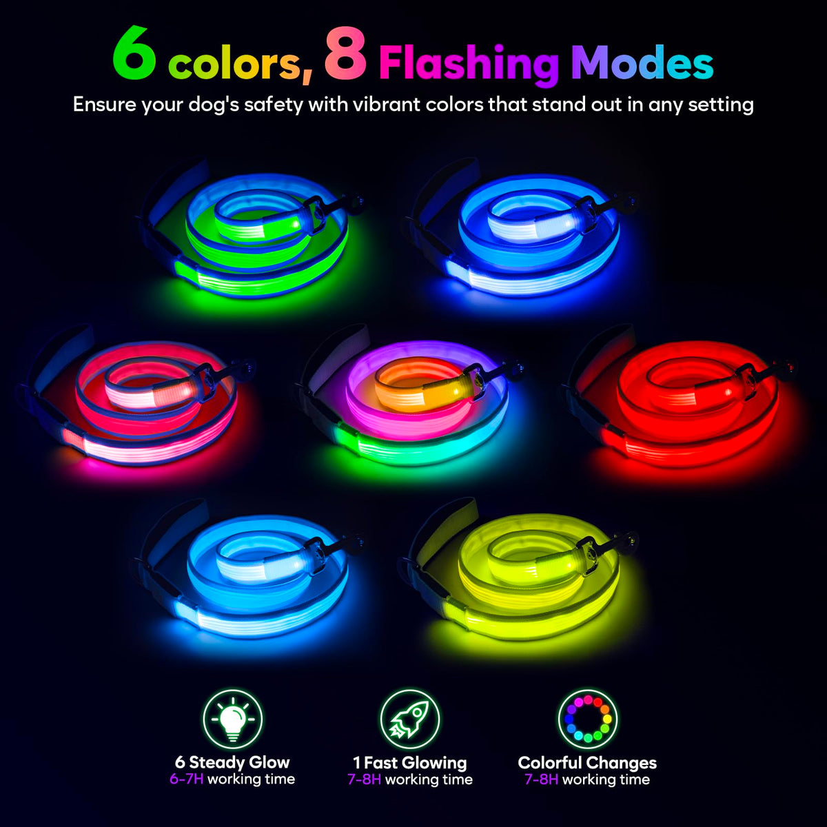 4 Ft Multi Color Light up Dog Leash (Multi-Color / 4 FT (Blue))