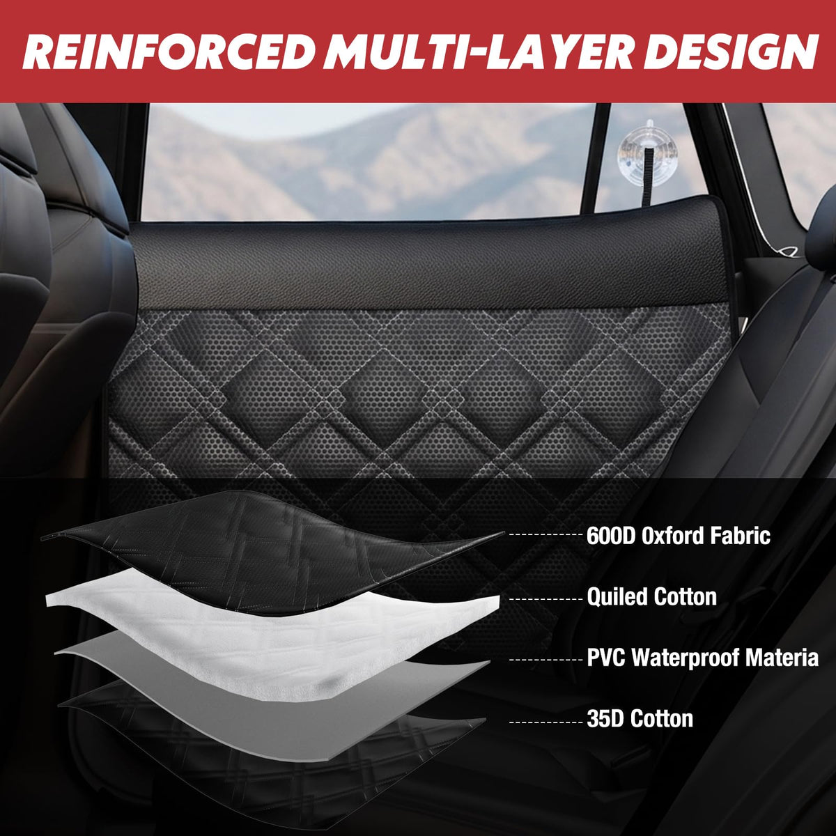 Dog Car Door Protector for Small SUVs with Small Windows (L [Fit Small SUV with Small window])