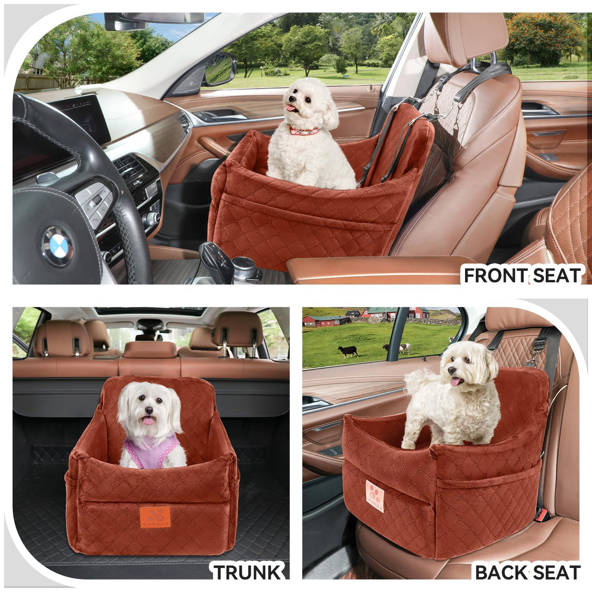 Dog Car Seat for Small (Brown)