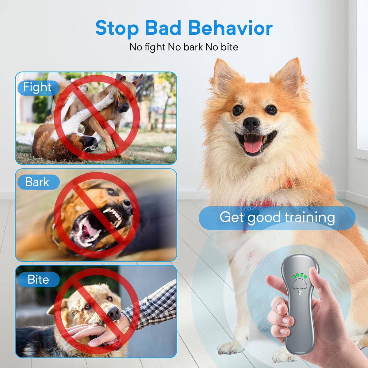 Anti Barking Device Dog Barking Control Devices Rechargeable Ultrasonic Dog Bark Deterrent up to 16.4 Ft Effective Control Range Safe for Human & Dogs Portable Indoor & Outdoor Grey (Grey)