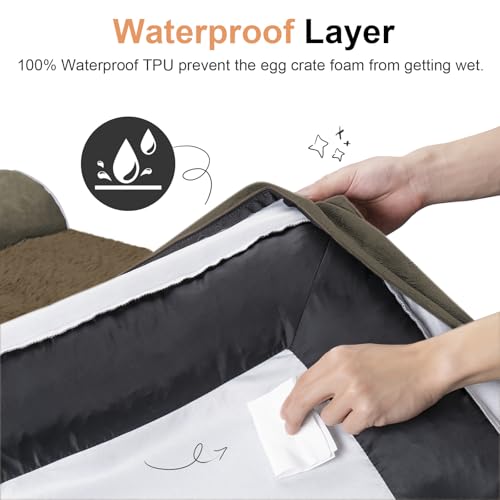 Orthopedic Dog Bed for Small Dogs (Brown / 20.0"L x 14.0"W x 5.5"Th)