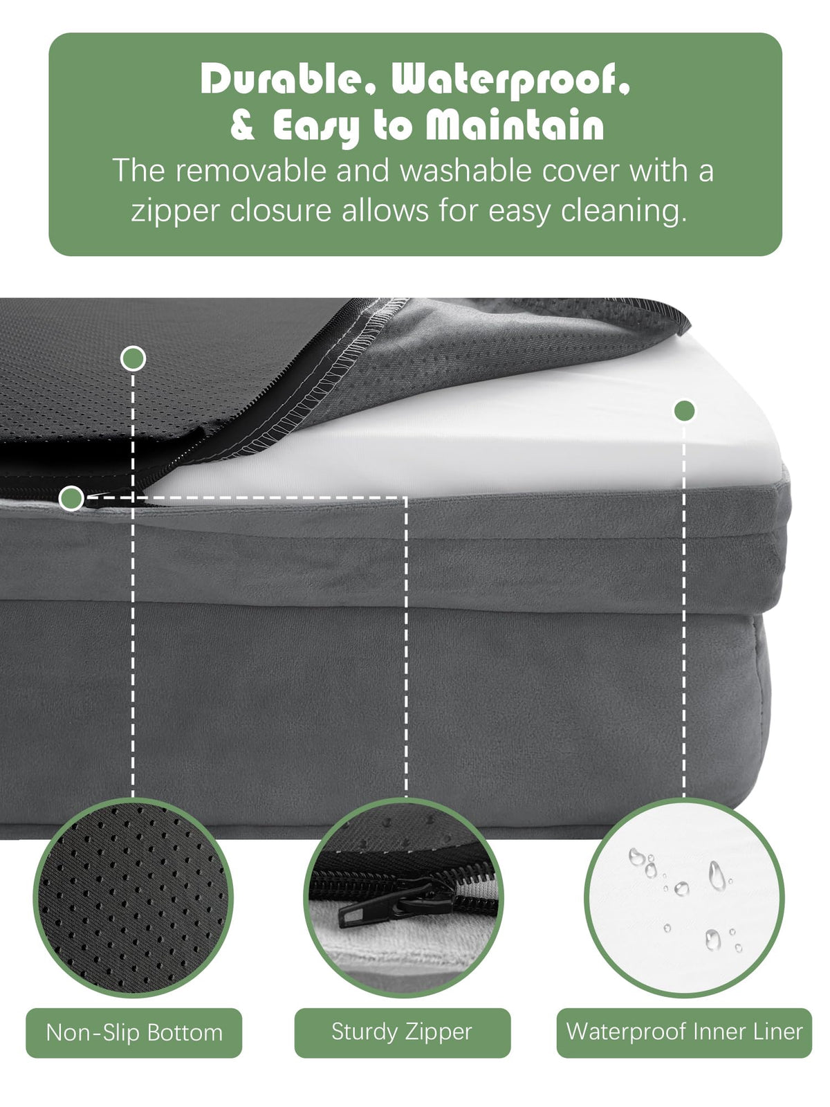 Orthopedic Dog Bed with Sides (48.0"L x 35.0"W x 8.0"Th / Grey)