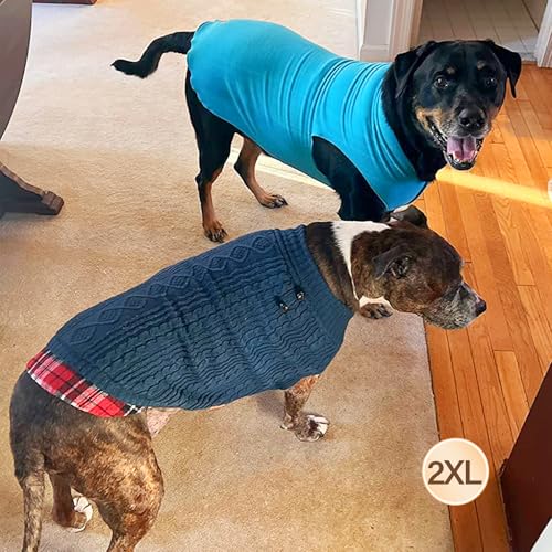Dog Sweater for Medium Large Dogs Turtleneck Thick Knit Pullover (XX-Large (35-60lbs) / 4# Navyblue)