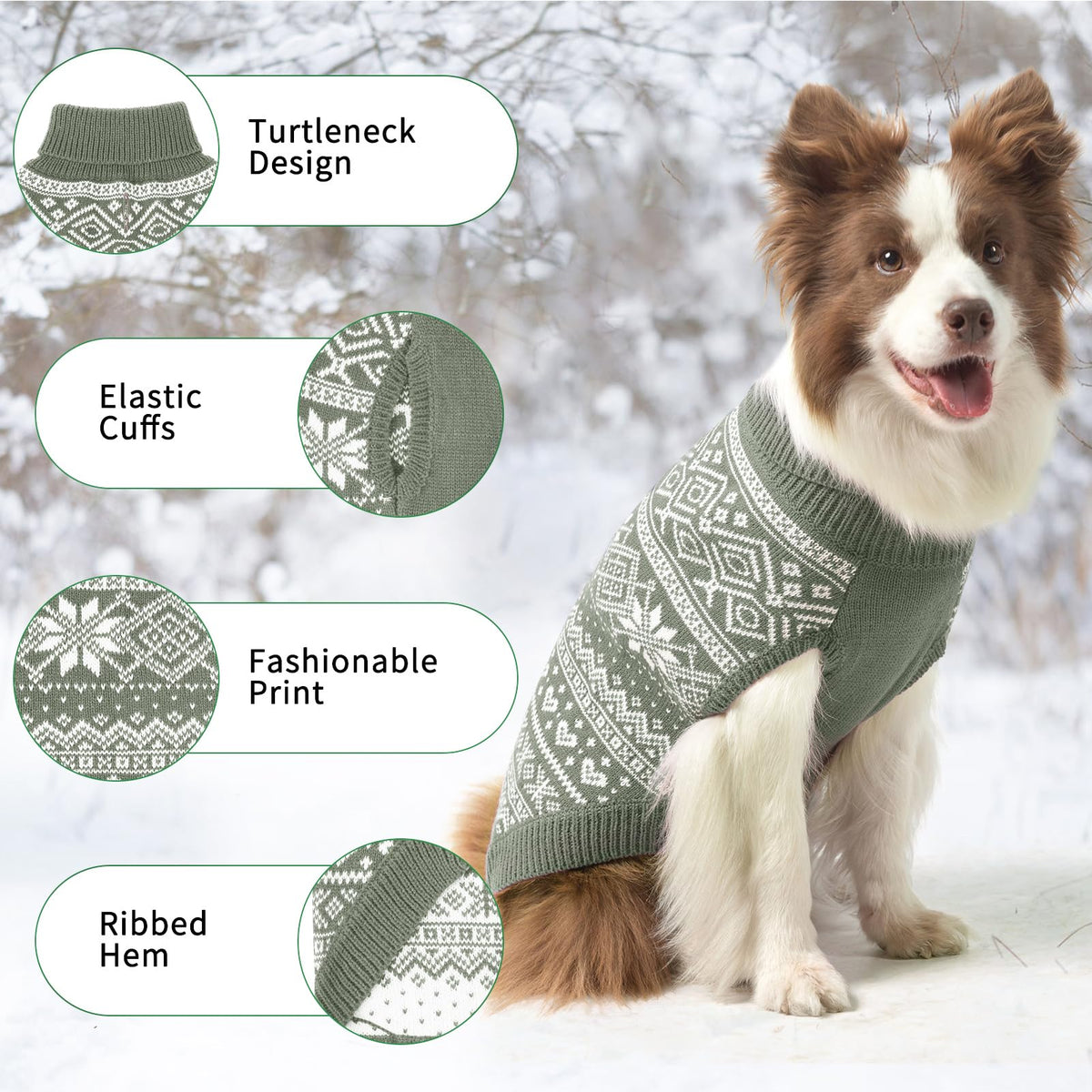 Dog Sweater Argyle (Grey / Medium)