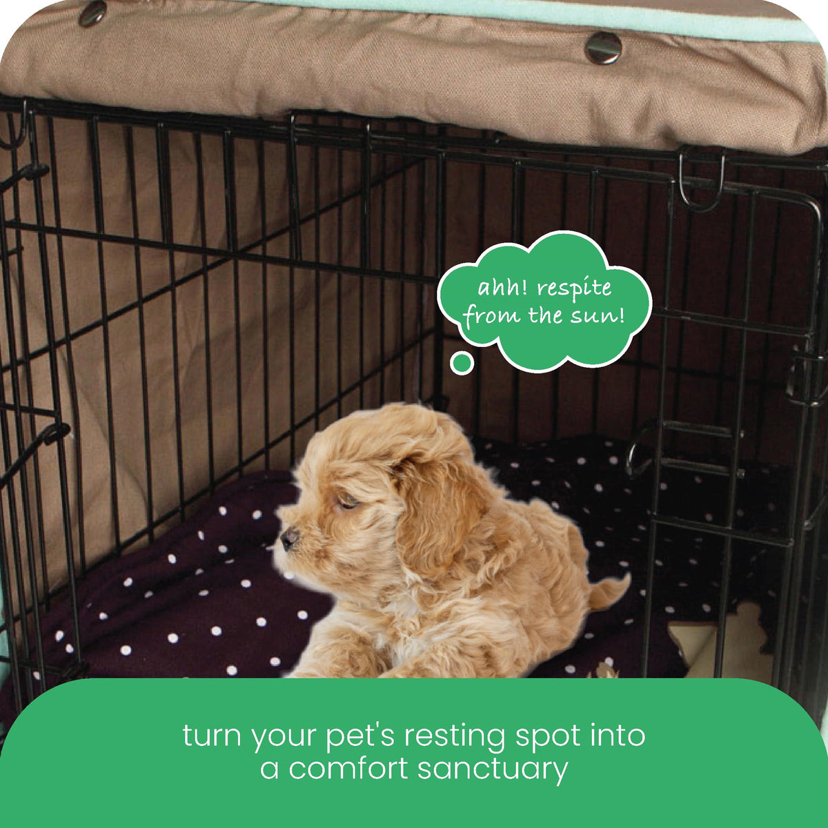 Tan Dog Crate Cover (Wild Horses / 36.0"L x 23.0"W x 25.0"H)