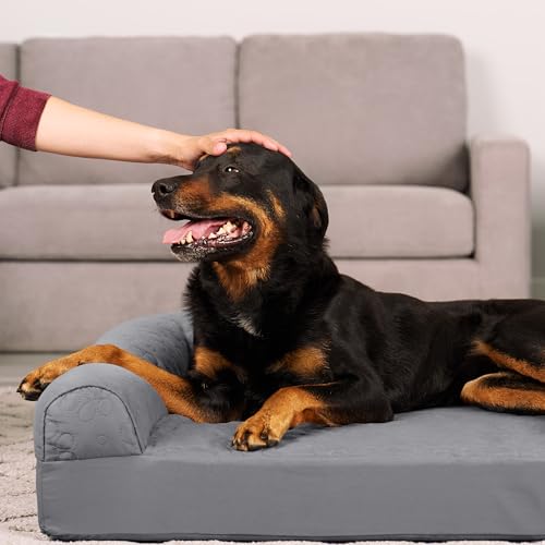 Orthopedic Dog Bed for Large Dogs w (Jumbo / Titanium)