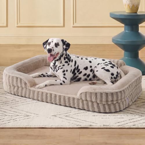 Cute Cozy High Back Orthopedic XL Pro Dog Bed (45.0"l X 32.0"w X 7.0"th / Hazel)