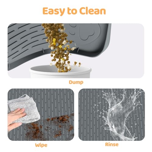 Dog Food Mat 50''x35'' Extra Large Dog Mat for Food and Water (50"L x 35"W / Dark Grey)
