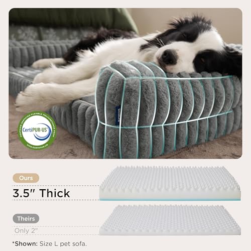 ComfyFleece® Memory Foam Orthopedic XL Dog Bed with Sides 42" (Grey / 42.0"l X 30.0"w X 7"th)