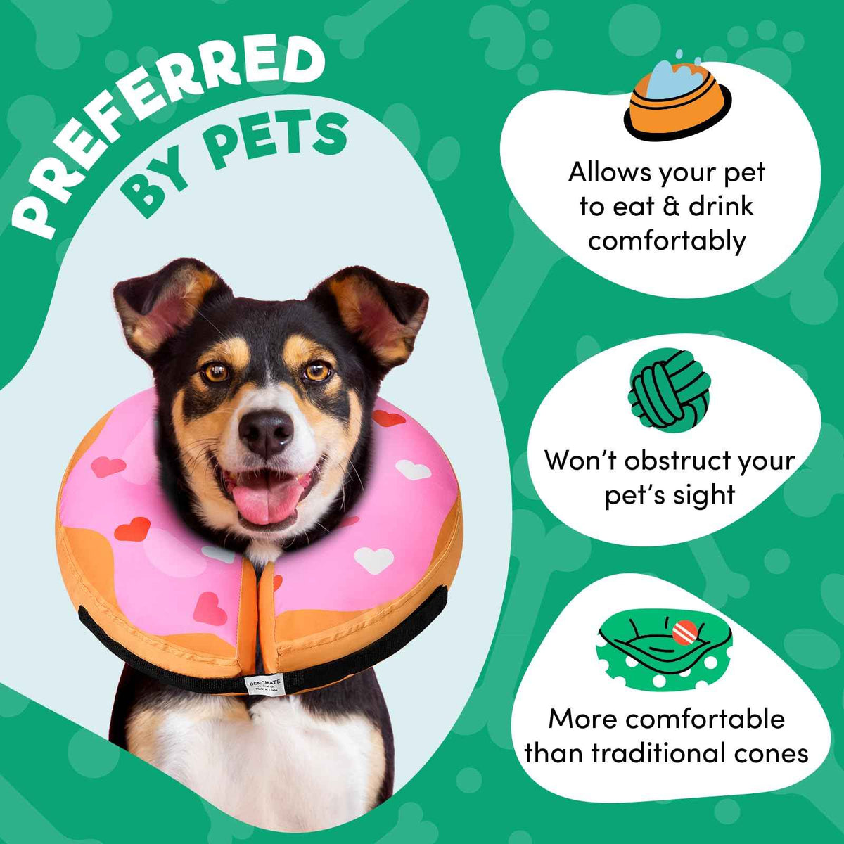 Inflatable Dog Cone Collar Alternative After Surgery XLarge (Heart Shape / X-Large [Neck:18"-21"])