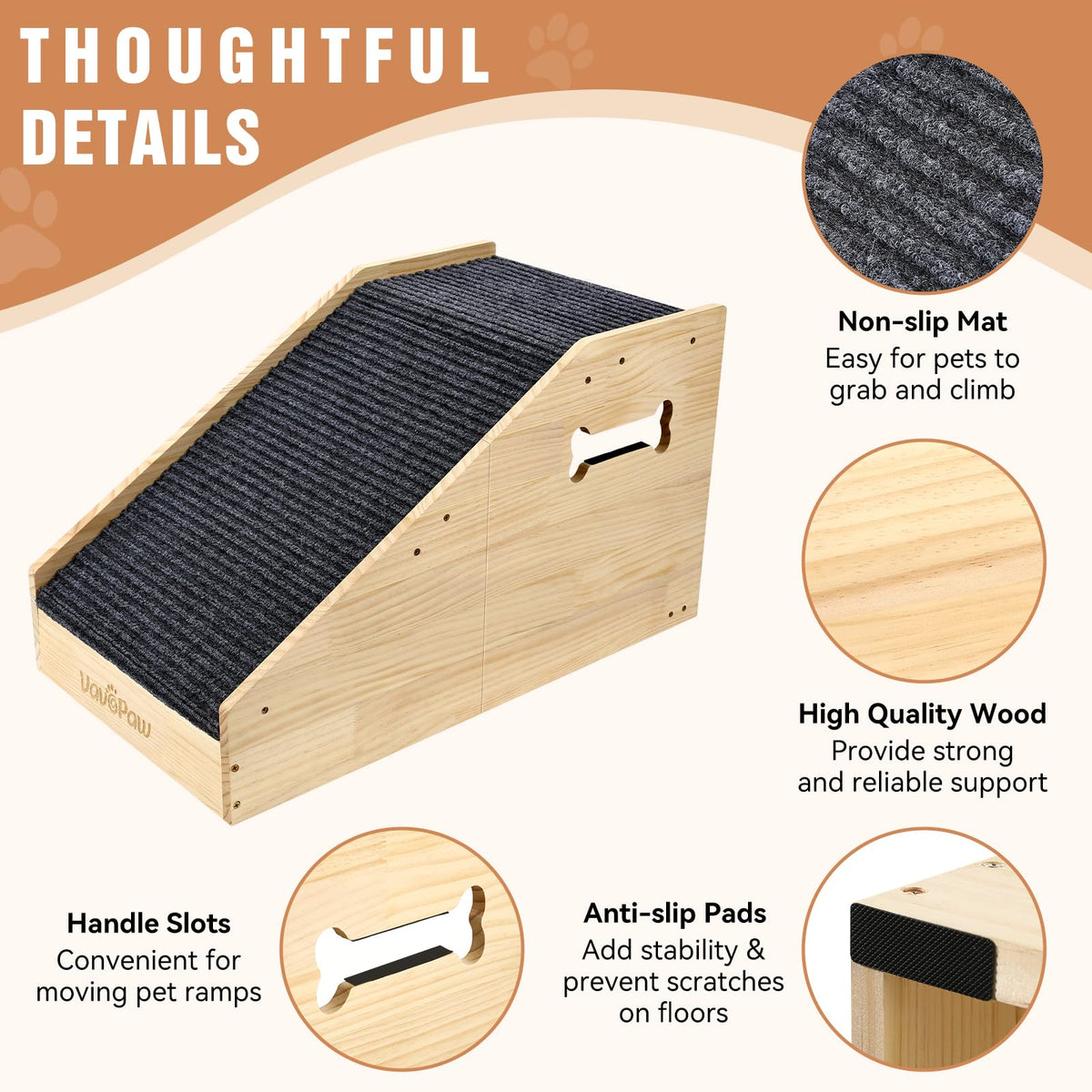 Dog Ramp for Small Dogs with Non (Wood)
