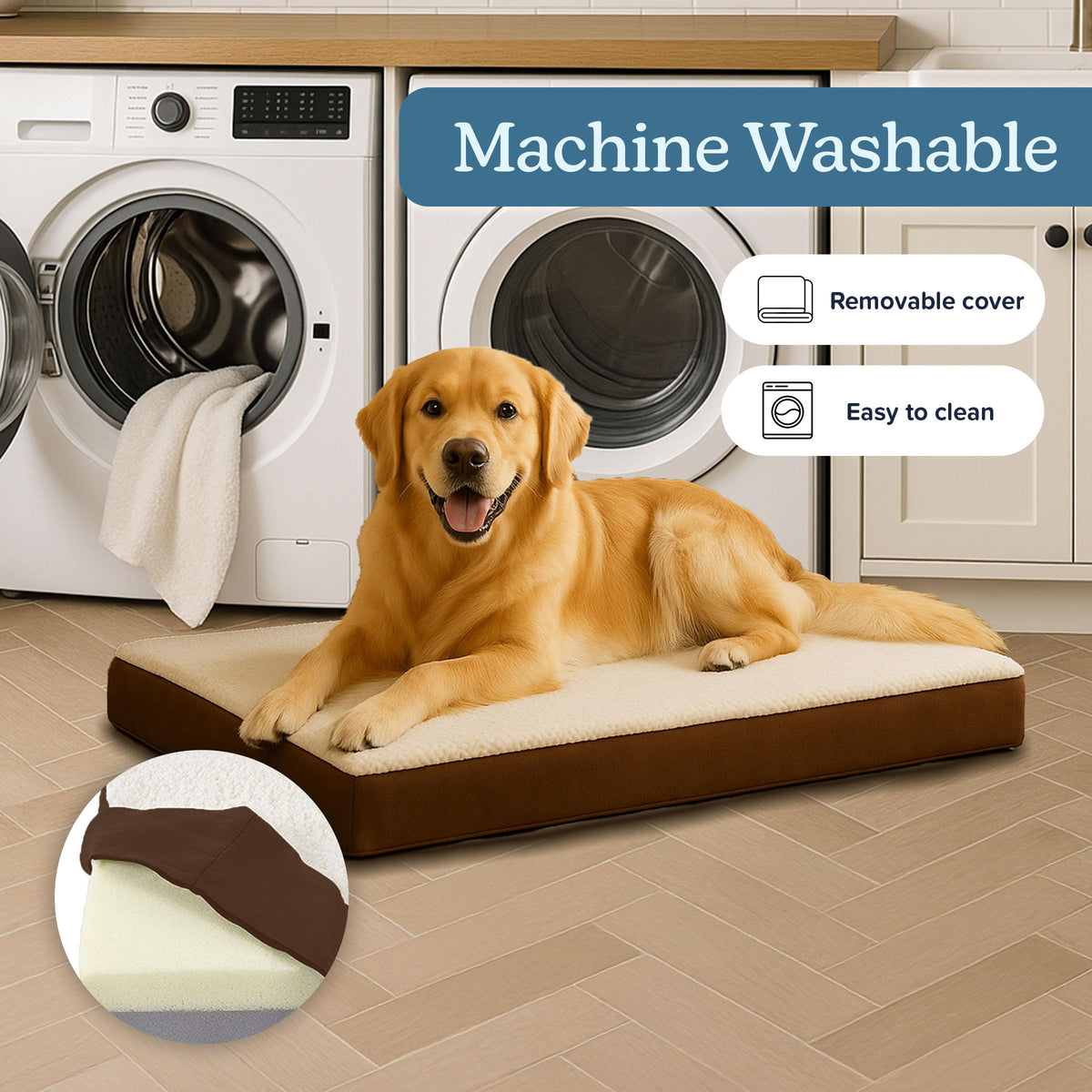 Orthopedic Dog Bed (Brown / Large)