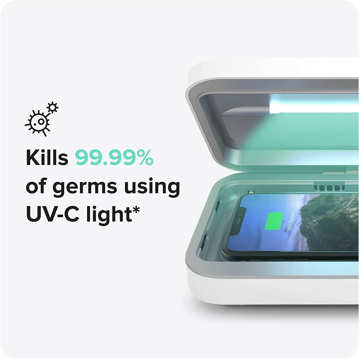 3 UV Phone Sanitizer Box & Dual Charger (White)