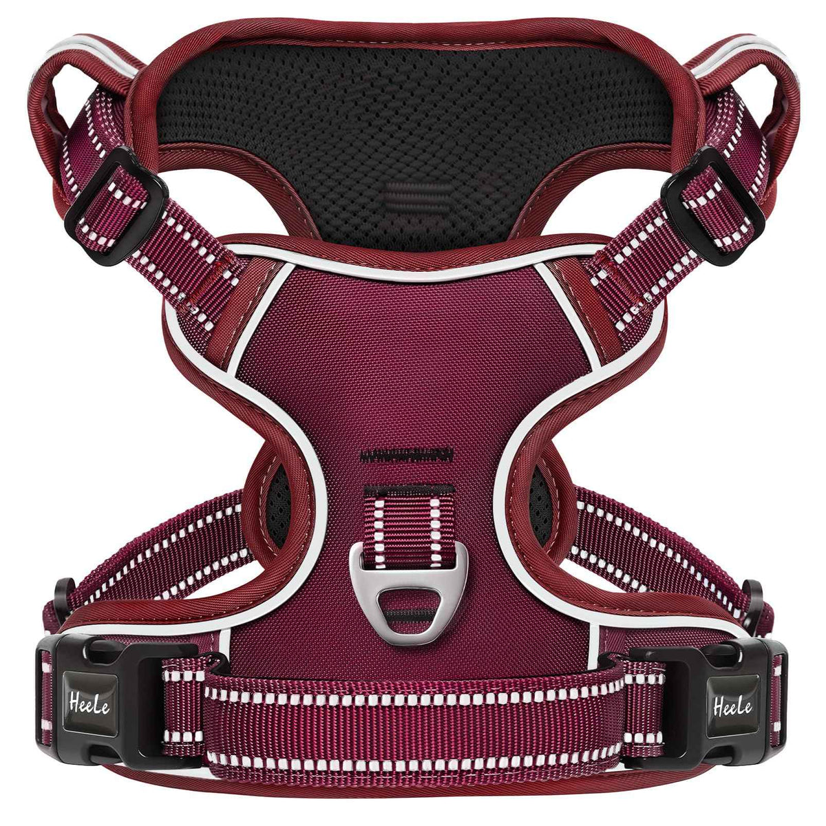 Dog Harness for Small Dogs No Pull Dog Vest Harness for Small Dog with Soft Padded Handle Reflective for Outdoor Training (S / Burgundy Red)