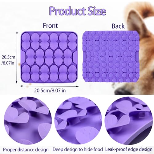 Small Silicone Snuffle Mat for Small Dogs Puppy Cat Slow Down Eating (Purple-S (8.1x7.5in))