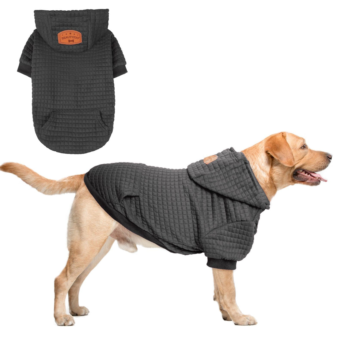 Dog Hoodies Sweater for Large Dogs (Black / L (Back: 20",Chest: 28", Neck: 17"))