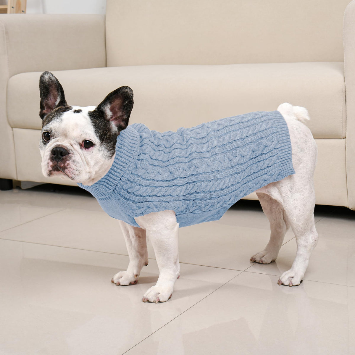Dog Sweater 2 Pack for Medium Dogs (Blue & Green / Medium)