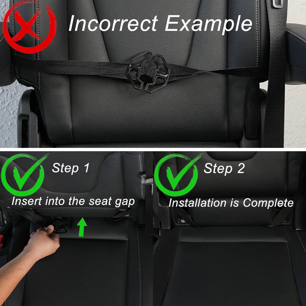 Back Seat Car Organizer 1 Pack (Black / Plain weave)