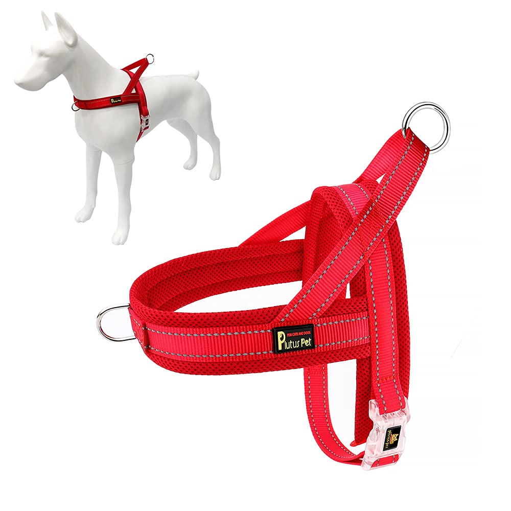 No Pull Dog Harness with Front Clip (XXS: chest 11.8"-15" / Red)